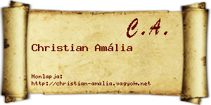 Christian Amália névjegykártya
