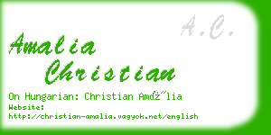 amalia christian business card